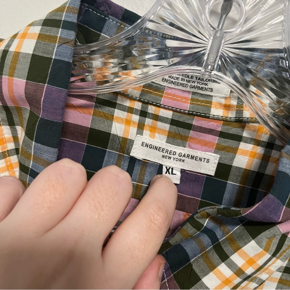 Engineered Garments Multicolor Plaid Button Up Lo… - image 6